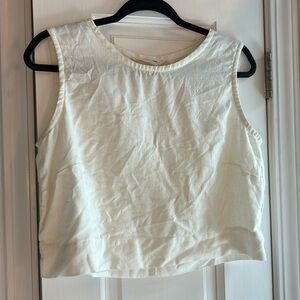 Elizabeth Suzann White or Ivory Linen Petra Crop M